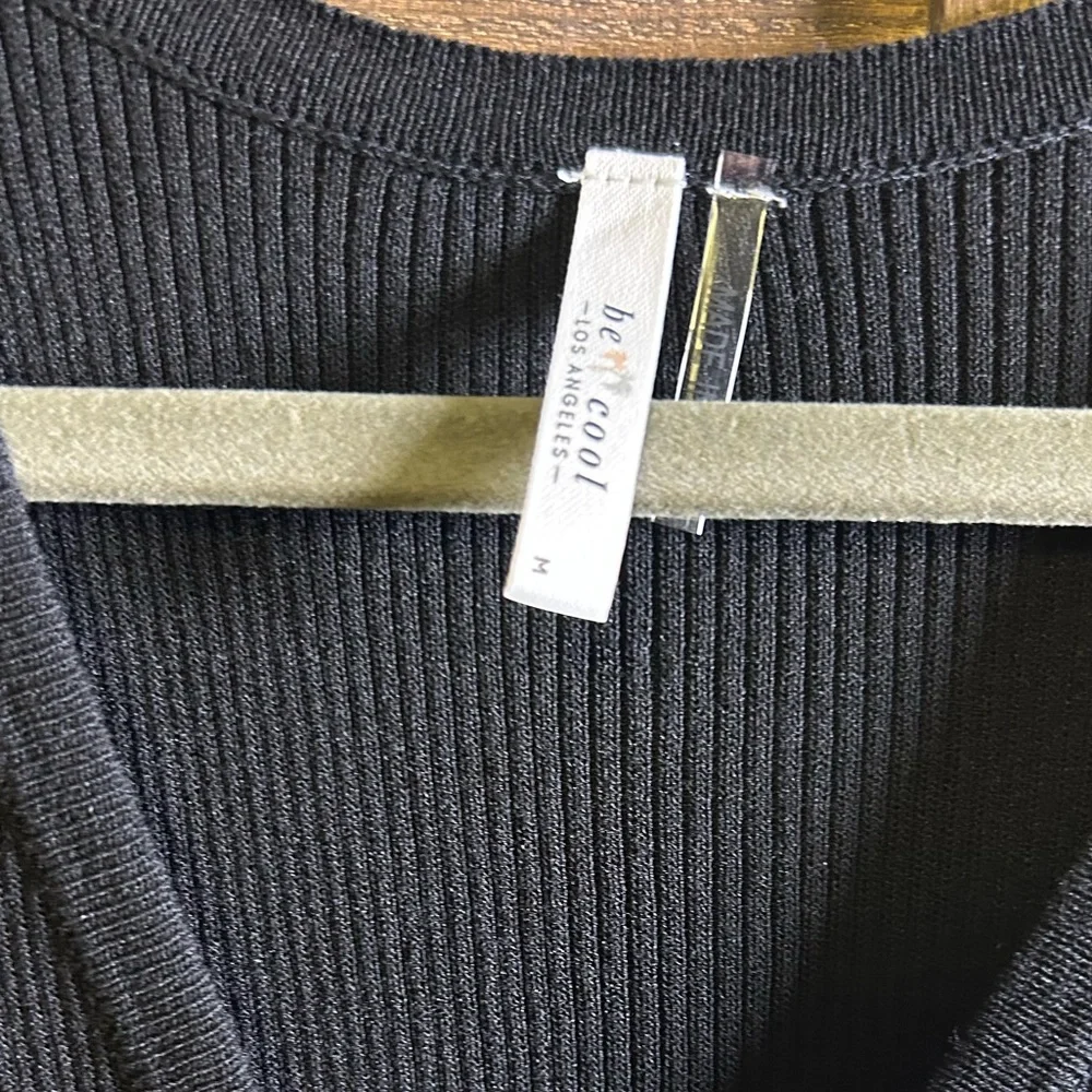 Be Cool Los Angeles Black Button-Front Ribbed Tank Top - Picture 4 of 4